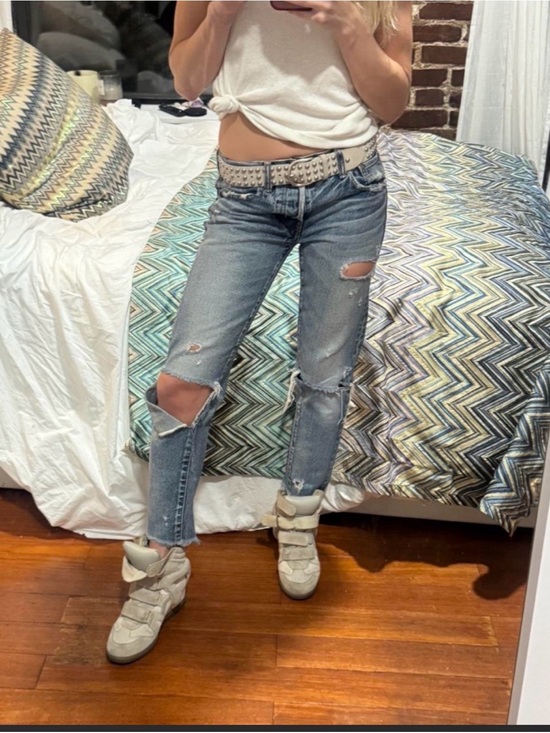 Moussy Denim - Moussy Light Blue Distressed Boyfriend Jeans